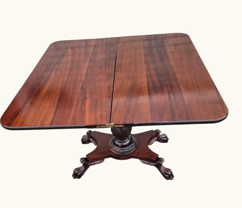19th Century American mahogany console / breakfast game table gallery