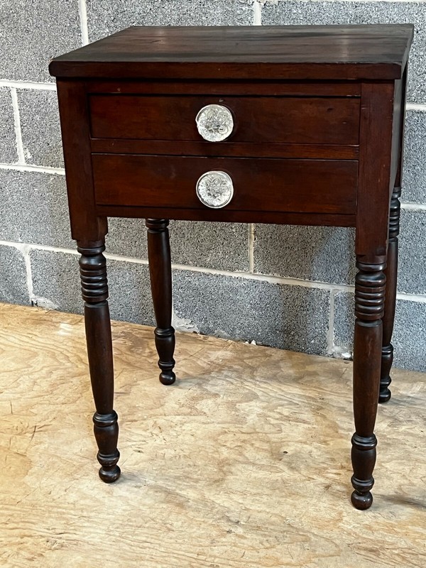 antique cherry table 2 drawer night stand end table work original gallery