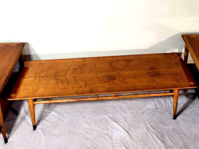 VINTAGE DANISH MCM WOOD SURFBOARD COFFEE TABLE 56" X 19" X 14" gallery