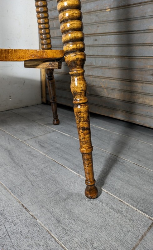 Antique Victorian 2-Tier Parlor Table Bobbin Turned Spindle Legs (assembly) gallery