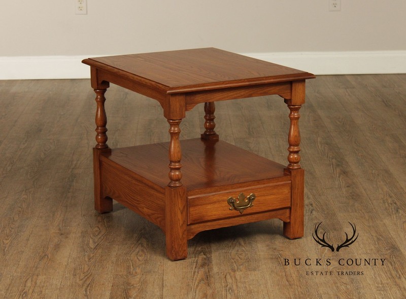 Pennsylvania House Solid Oak Two Tier End Table With Drawer gallery