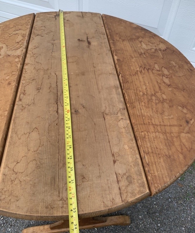Antique English Oak Drop-Leaf Gateleg Table Heart Cutout Rustic 33”Farmhouse gallery