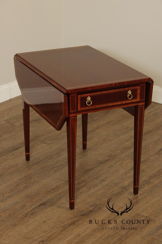 Kindel Federal Style Inlaid Mahogany Drop Leaf Pembroke Side Table gallery