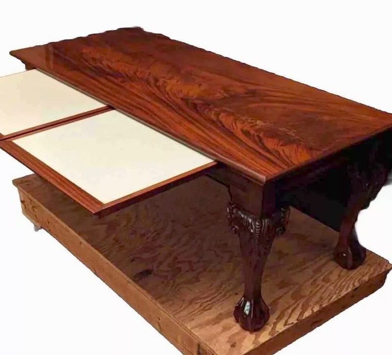 Custom Made Chippendale Style Coffee Table With Two Pull Out Tray Slides