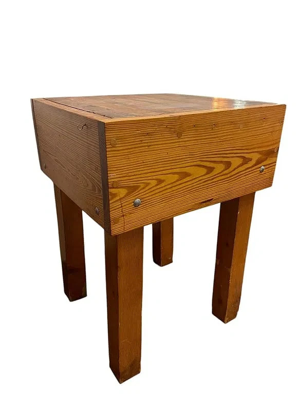 VINTAGE SOLID WOOD BUTCHER BLOCK TABLE 36″