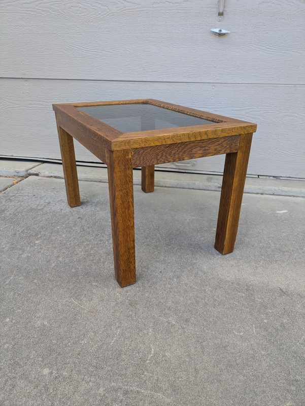 Vintage Mid Century Modern Rustic Mission Solid Oak Wood Side Table C45 gallery