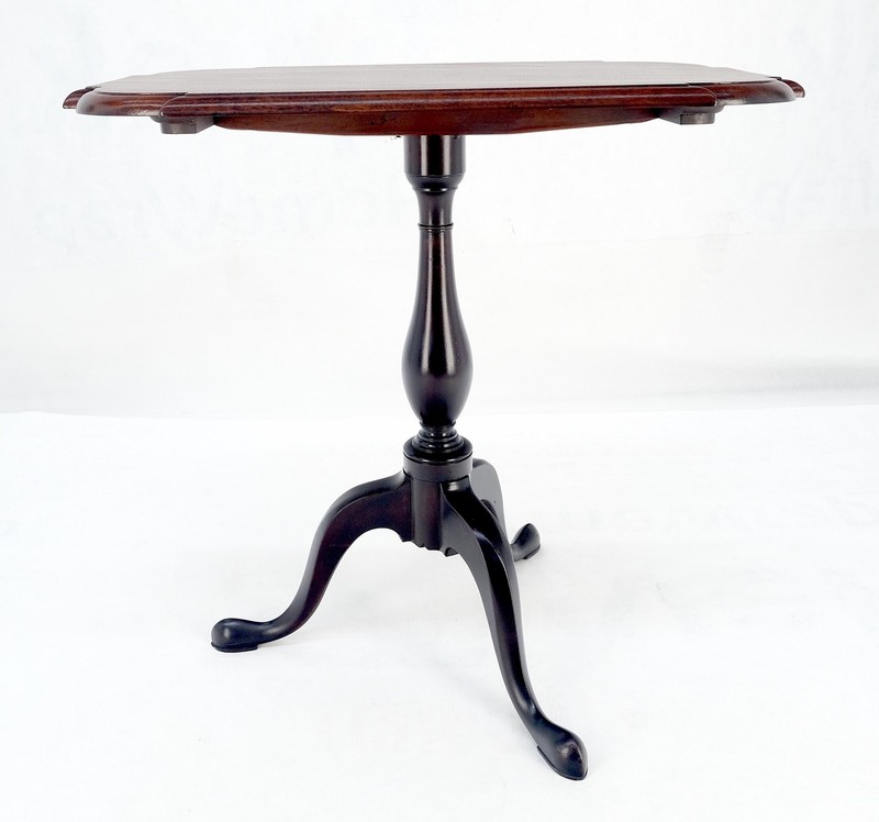 19th Century Tilt Top Inlayed Mahogany Center Breakfast Tripod Table MITN gallery