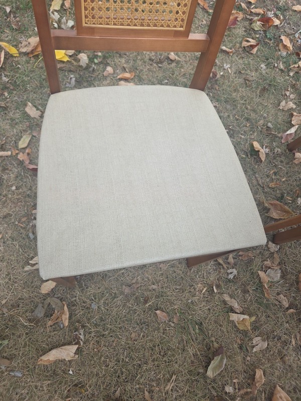 MID CENTURY STAKMORE CANE BACK FOLDING CARD TABLE AND CHAIRS SEE PHOTO DESCRIPT. gallery