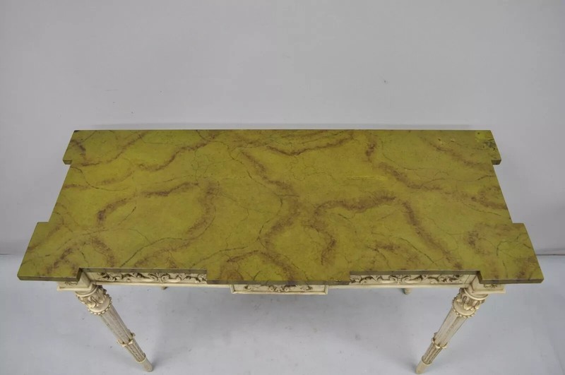 Karges Italian Neoclassical Swedish Style Carved Console Table with One Drawer gallery
