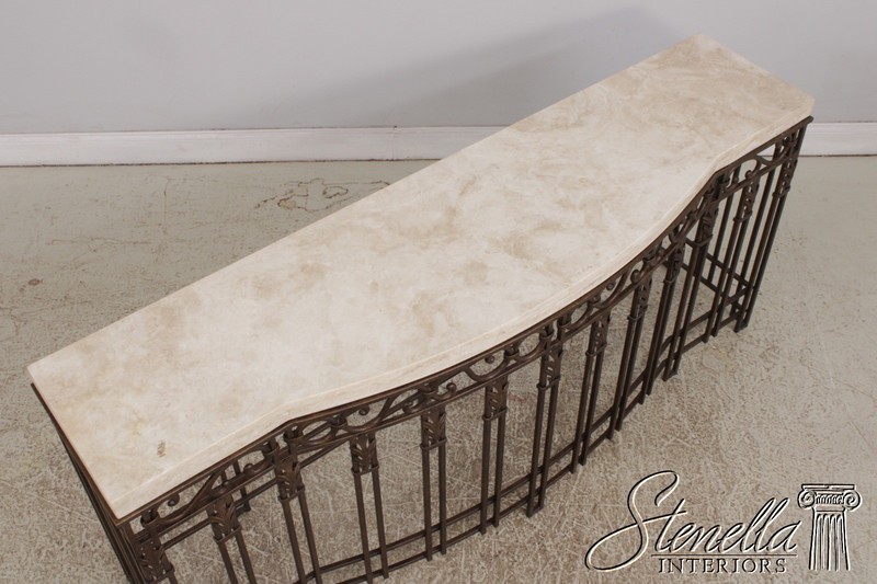 73177: French Style Iron & Steel Base Stone Top Console Table gallery