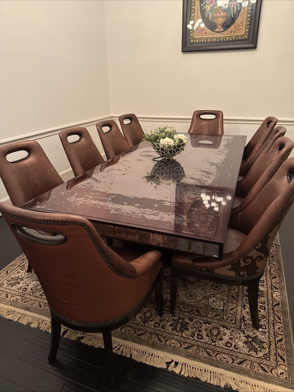 Celebrity style / Marge Carson Designer dining table / 10 Chairs gallery
