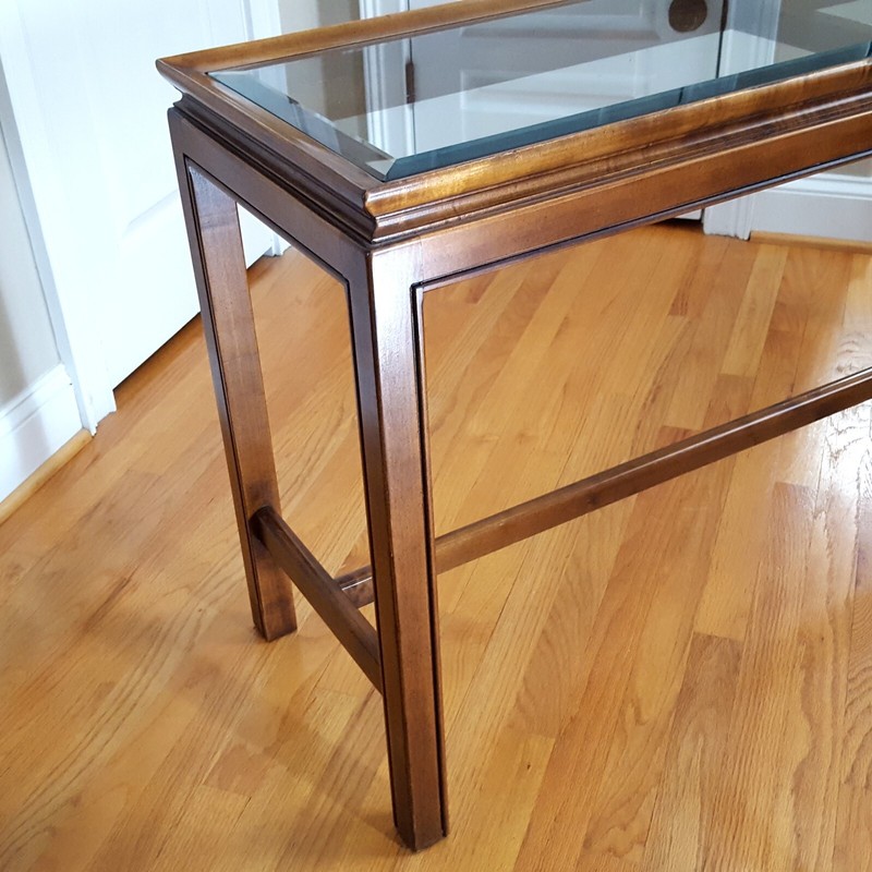 Vintage MCM Brandt Console/Sofa Table Lovely Beveled Glass Elegant & Stylish! gallery