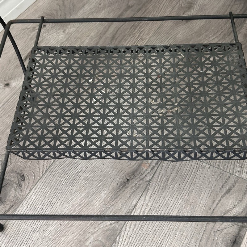 Vintage Metal Shelf Table Stand Server Detachable Top Shelf Tray Unique gallery