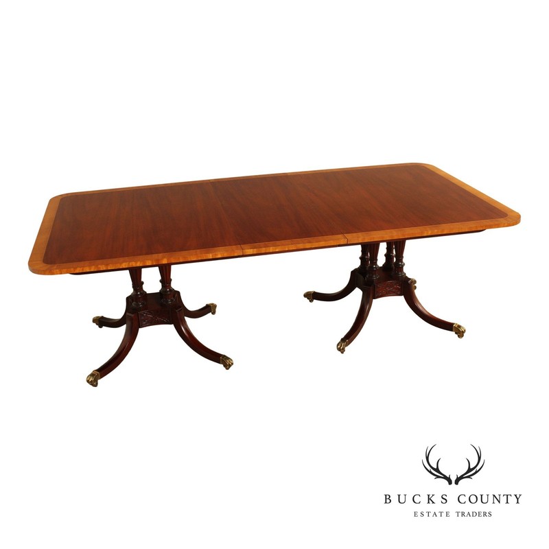 Baker Historic Charleston Reproductions Double Pedestal Mahogany Dining Table