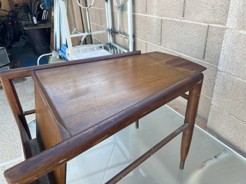 Vintage Mid- Century #99 Wedge Side Table Brown Saltman John Keal gallery