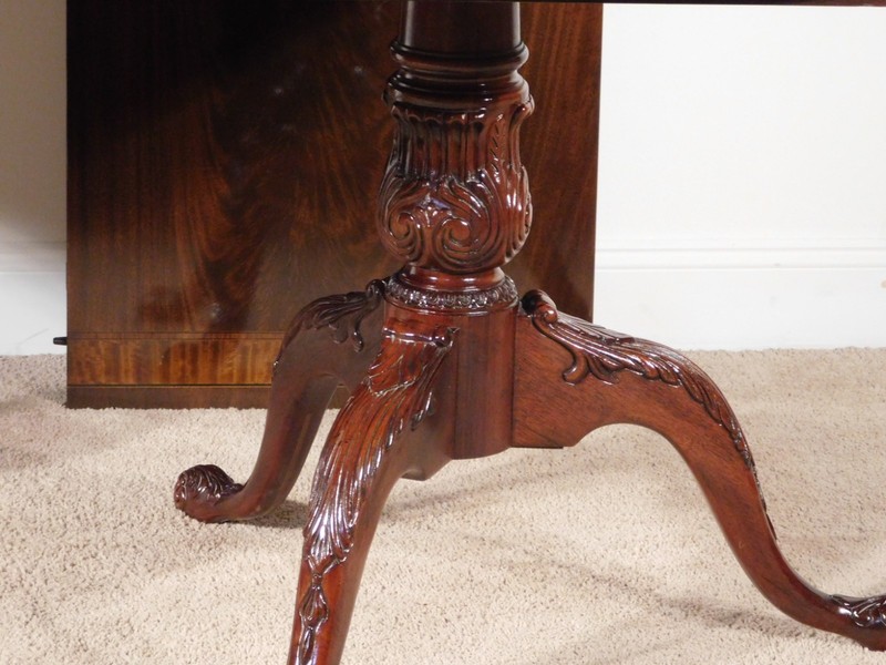 DREXEL 18th Century Collection Ball & Claw Inlaid Dining Table w Two Leaves gallery