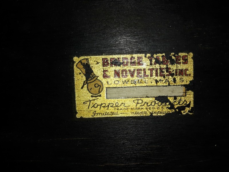 Vintage Bridge Table by Bridge Tables & Novelties, Inc. Lowell, Mass. gallery