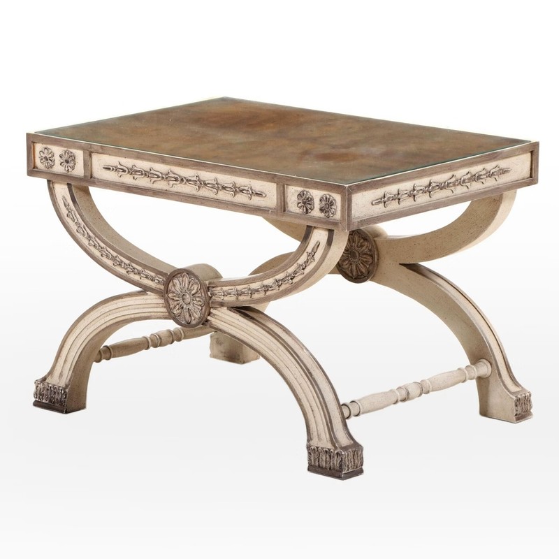 Heritage French Regency Style Painted Wooden Side Table with Walnut Top, 1960s