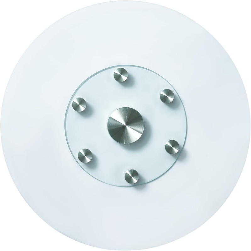 30 in Glass Lazy Susan Turntable, Tempered Glass Dining Table Centerpiece with 6 gallery