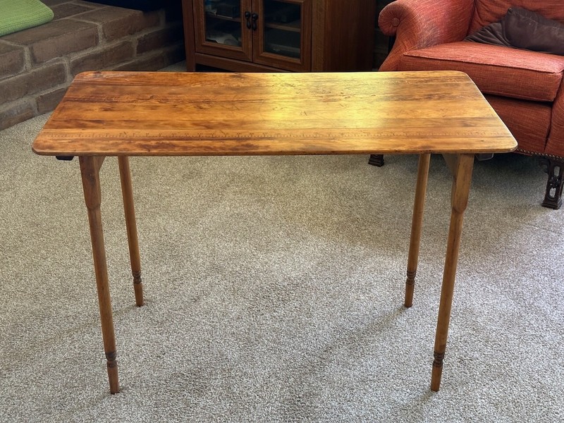 19th Century Folding Sewing Table with Yardstick Top owned by Sen. Ed Muskie