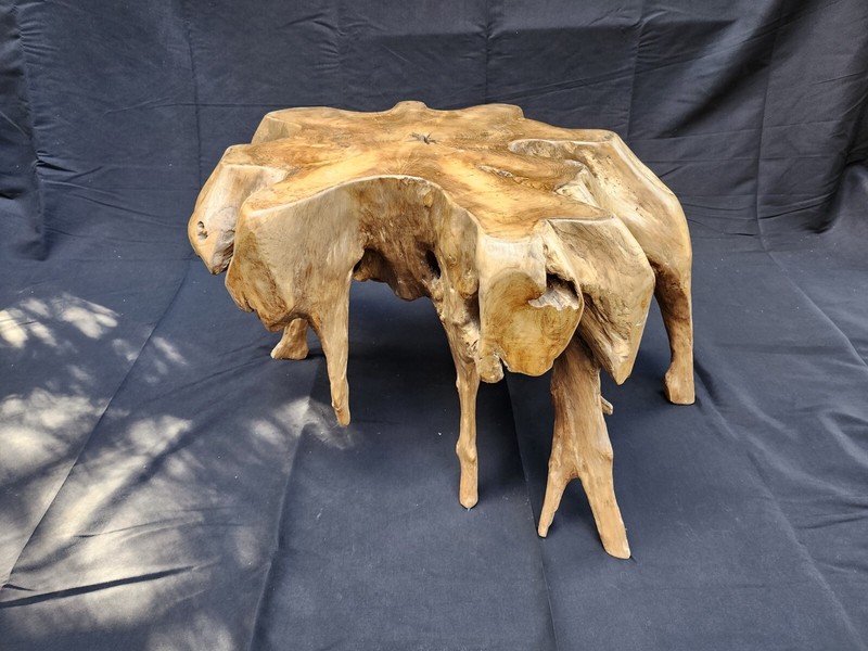 Solid Teak Root Burlwood Wood Coffee Table / Side Table #1481 gallery