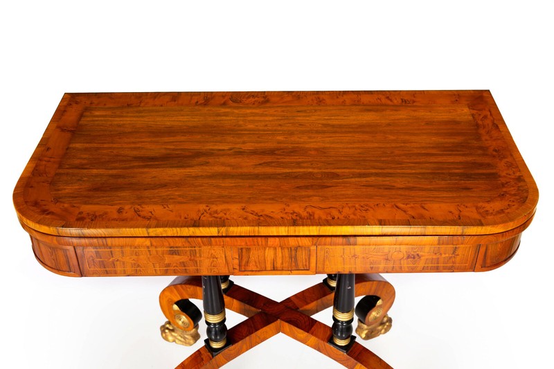 Fine Rare Pair of 19th Century English Antique Rosewood Games Tables gallery