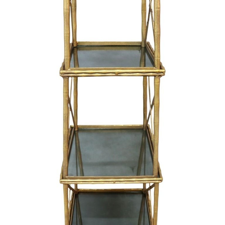Aesthetic Brass & Glass 5-Stack Nesting Side Stand Set 20thC gallery