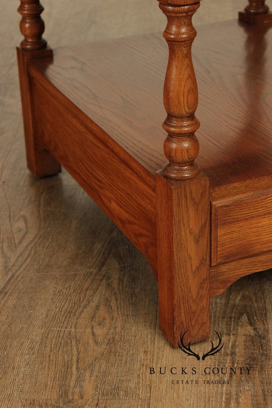 Pennsylvania House Solid Oak Two Tier End Table With Drawer gallery
