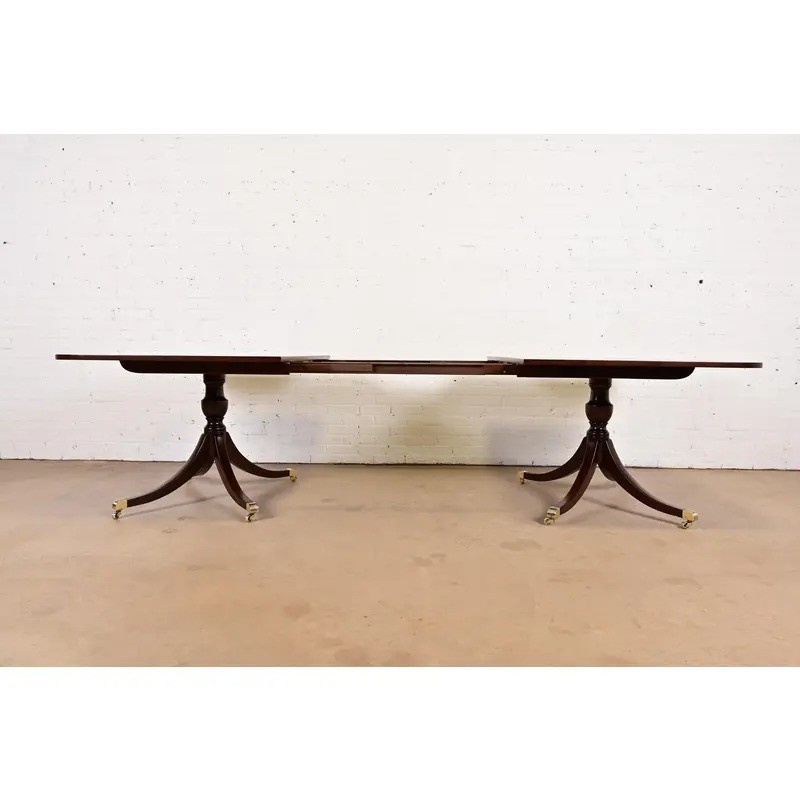 Kittinger Georgian Double Pedestal Extension Dining Table, Newly Refinished gallery
