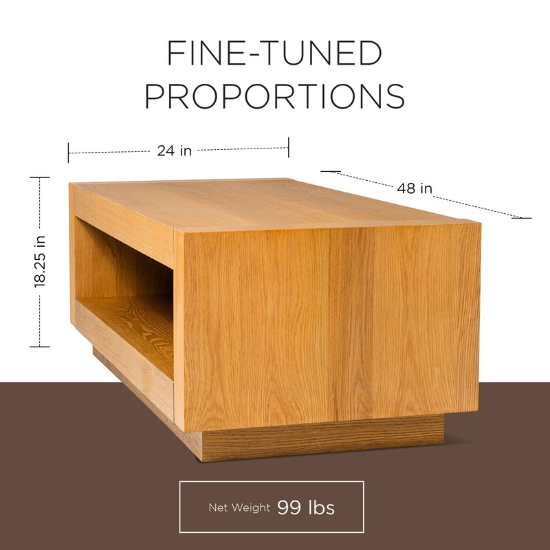 Maven Lane Contemporary Wooden Coffee Table in Refined Natural Finish(For Parts) gallery
