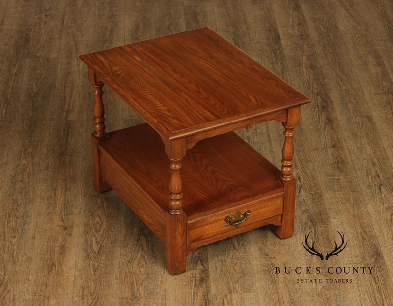 Pennsylvania House Solid Oak Two Tier End Table With Drawer gallery