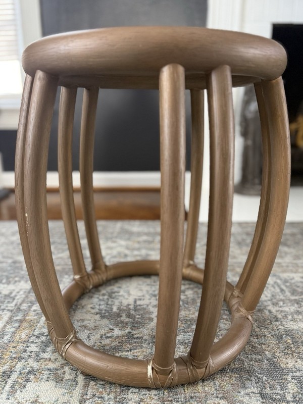 Vintage McGuire Rattan Drum Side Table or Stool gallery