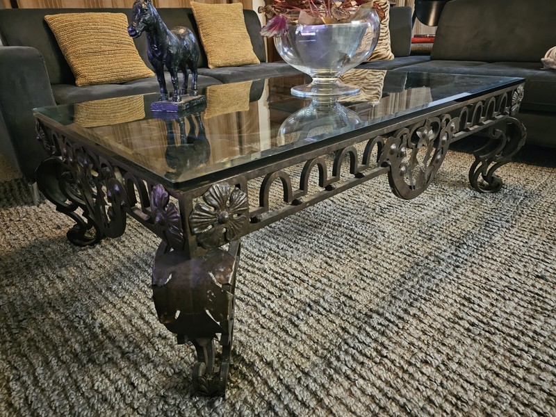 wrought iron glass top coffee table gallery