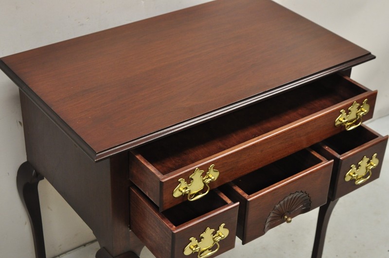 Vintage Queen Anne Style Mahogany Lowboy 4 Drawer Silverware Chest gallery