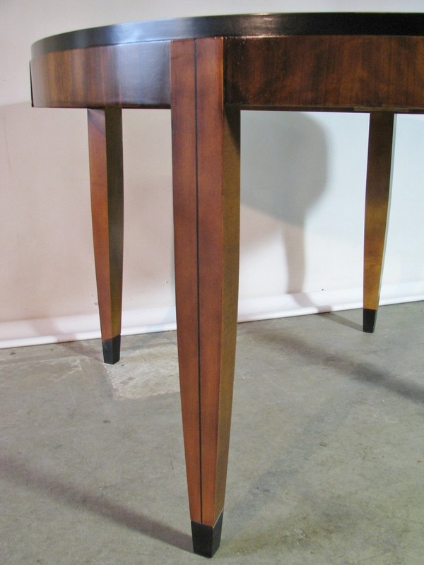 Spectacular Mastercraft Art Deco Dining Table; Patterned Veneers 86"; 1960's gallery
