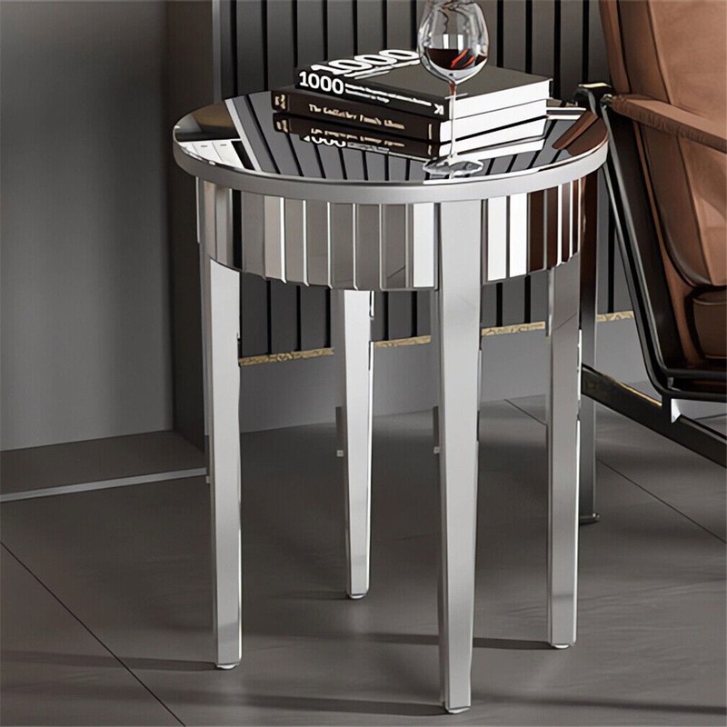 Glossy Mirrored End Table Living Room Sofa End Table Bedside Nightstand 4-Legged gallery