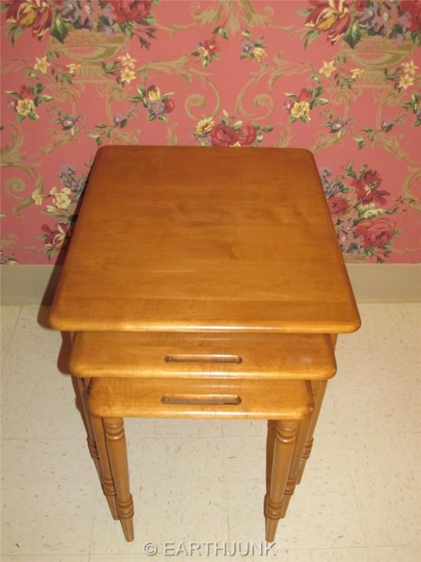 Conant Ball Nesting Tables Solid Maple Set of 3 Coordinating Functionality