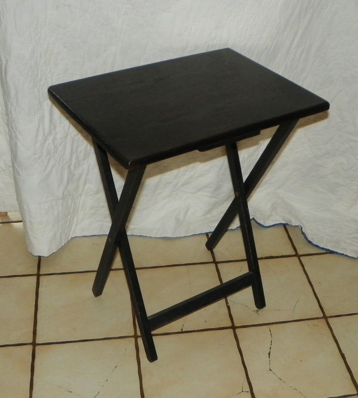 Oak Black Distressed TV Tray Table / Side Table (T404)