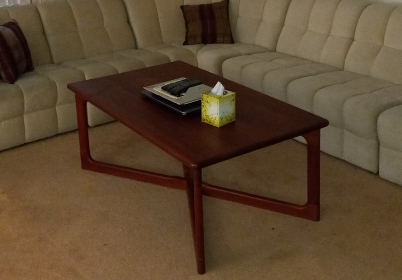 Dyrlund Danish Teak coffee table, end tables and side table w/magazine pouch. gallery