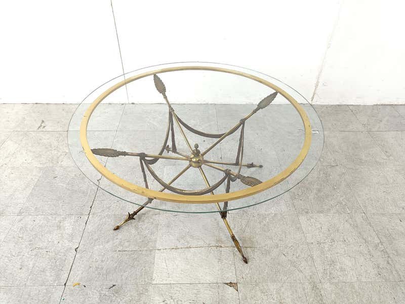 Classical Brass Jansen Style Coffee Table 1970 & 2 End Tables from Spain gallery