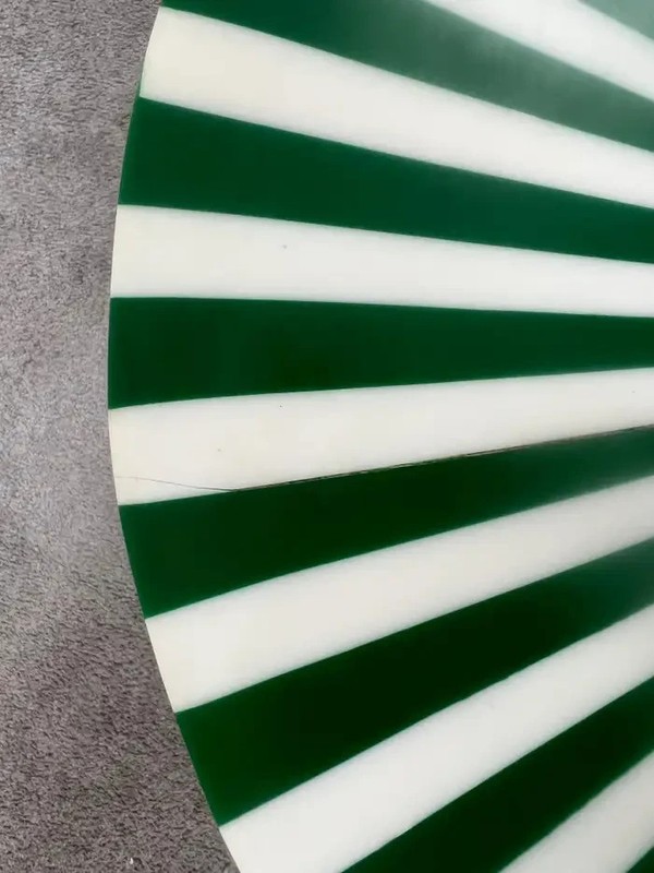 Art Deco Style Green & White Cylindrical Resin Side, End Table or Stool, a Pair gallery