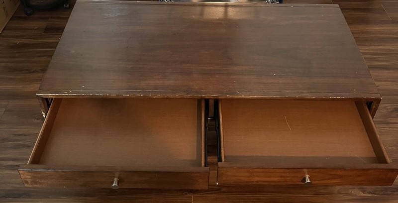 Four Leg Coffee Table With Two Drawers gallery