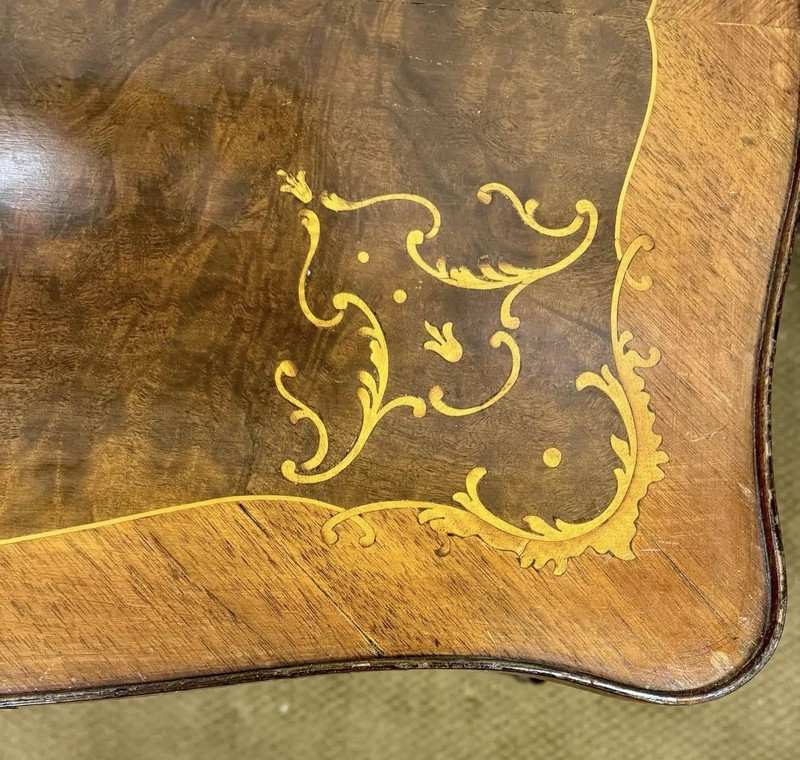 Rare Antique Italian Marquetry Inlay Two-tiered Bar Cart Tea Table End Side gallery
