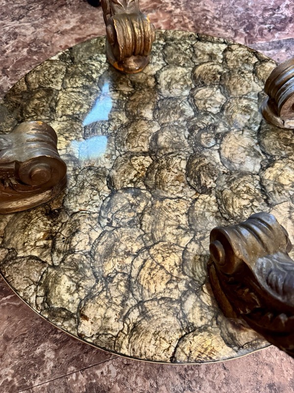 Capiz Abalone Shell Gilt Metal Italian Florentine Style End Tables gallery