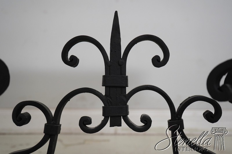 67540: Wrought Iron Marble Top Console Foyer Table gallery