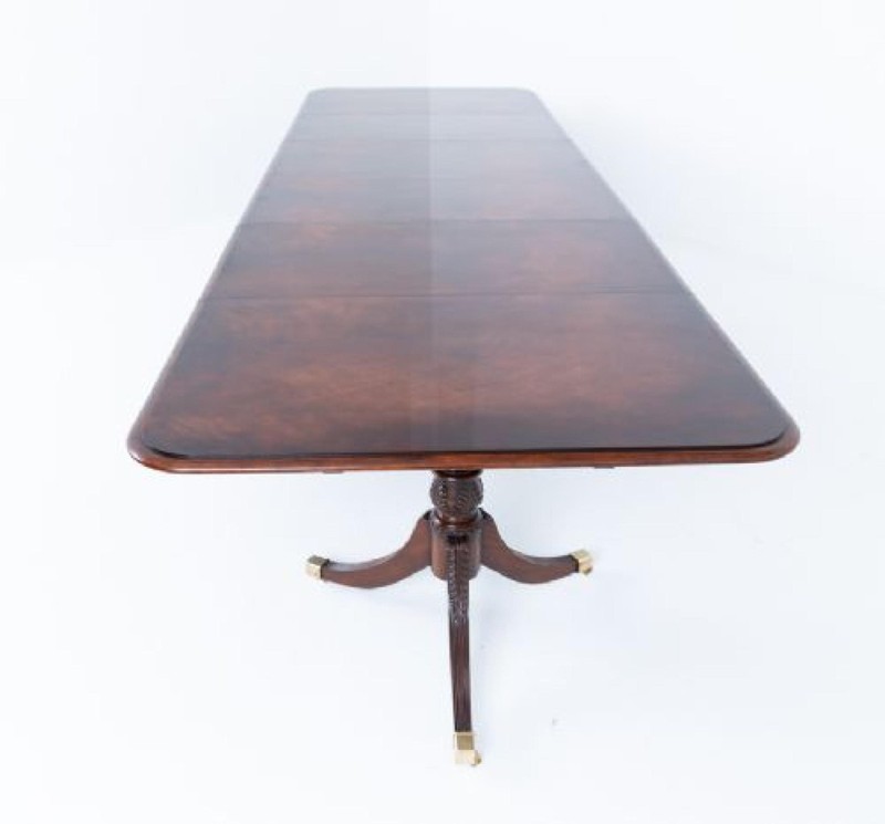 Regency Dining Table Pedestal Extending 20 Seater Mahogany gallery