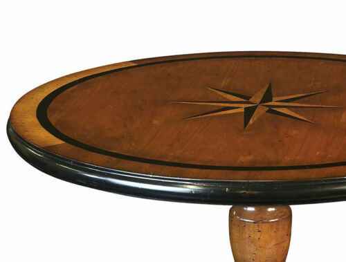 Nautical Mariner Star Table Round Cocktail Wood Furniture Compass Rose