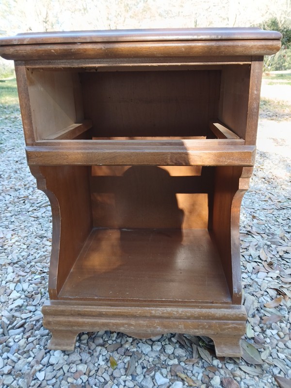 Vintage Solid Maple Single Drawer Nightstand Lion Handle Hardware gallery