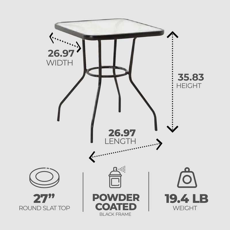 Four Seasons Courtyard Sunny Isle Glass Top Dining Table with Tempered Glass gallery