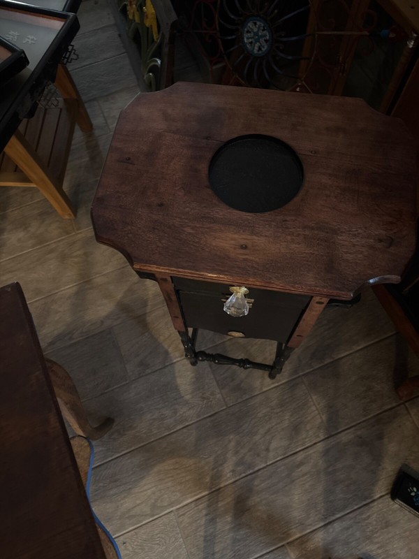 Beautiful antique smoking table restored early 1900s gallery
